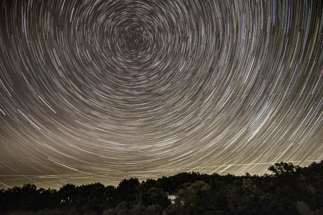 Startrails über dem Hanfbachtal