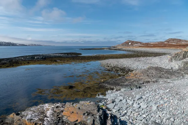 The landscape in the north of the island of Vardøya