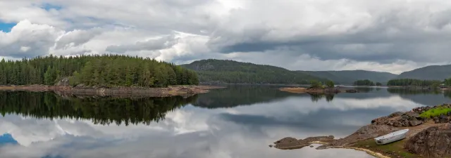 Forests, archipelago and a boat on the Skagerrak