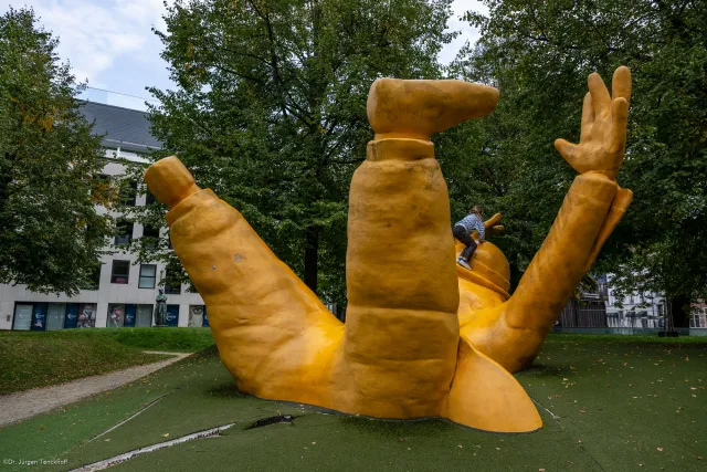 Statue of Opsinjoorke - the mascot of Mechelen